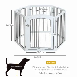 Pawhut Freigehege Schutzgitter Tierlaufstall Welpenauslauf Freilaufgehege Mit Tür Auslauf Für Kleintiere Flexible Klappbar Individuell Weiß+Schwarz 122 X 105,5 X 84,5 Cm -Garten- & Gewächshäuser Geschäft 9000b844cb8bac370b404efdbc73c299