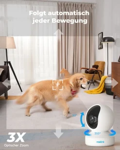 Reolink 5MP PTZ Überwachungskamera WLAN Kamera Innen, 355°/50° Schwenkbare WiFi IP Kamera Indoor Mit 3X Optischem Zoom, 2,4/5 GHz WiFi, Mensch/Haustiererkennung, 2-Wege-Audio, E1 Zoom -Garten- & Gewächshäuser Geschäft 9000e45140740a031b24a0268bc5dae4