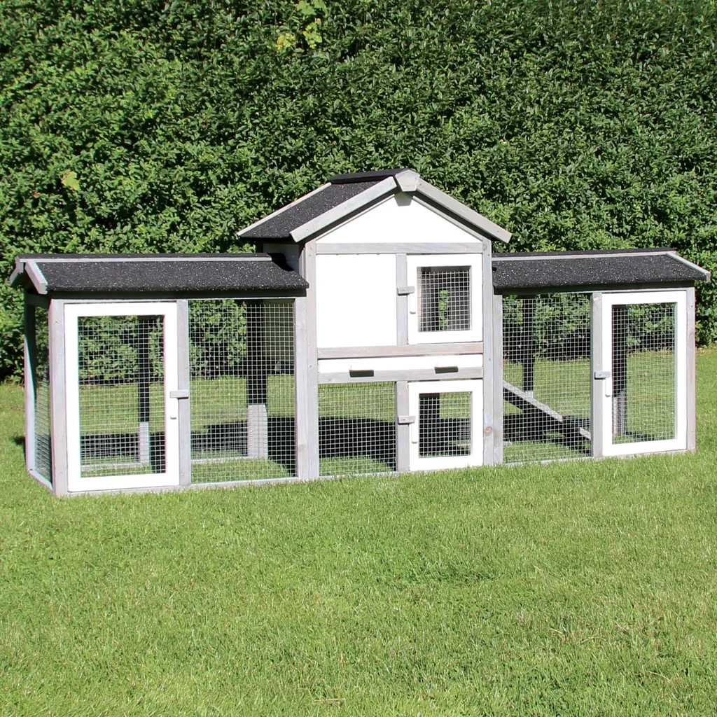 Zoo-XXL Kaninchenstall Picasso - Grau/weiß 2 Zoo-XXL Kaninchenstall Picasso - Grau/weiß – Bild 2