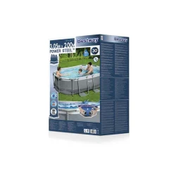 Bestway 5614A Power Steel Ovaler Oberirdischer Pool 305x200x84cmHöhe (cm): 84, Breite (cm): 305, Zusammensetzung: PVC, Länge (cm): 200, Gestalten: Oval, Maße: 3 - 3,99 M, Filterpumpe: 58381 -Garten- & Gewächshäuser Geschäft 90431806e3809d815fe47b86a62eb1fb