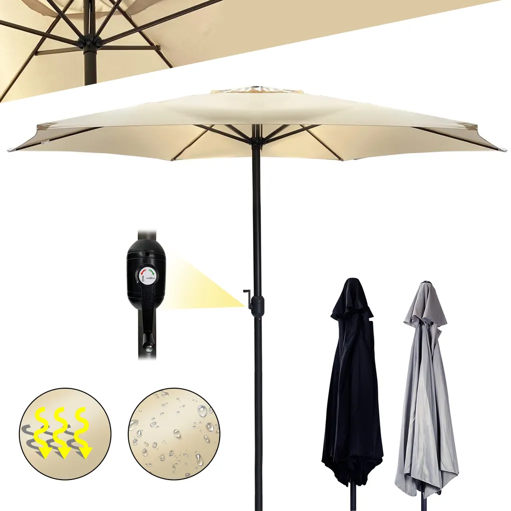 MIADOMODO® Sonnenschirm - 300 Cm, Mit Kurbel, Höhenverstellbar, UV-Schutz, Farbwahl - Gartenschirm, Terrassenschirm, Balkonschirm 1 MIADOMODO® Sonnenschirm - 300 Cm, Mit Kurbel, Höhenverstellbar, UV-Schutz, Farbwahl - Gartenschirm, Terrassenschirm, Balkonschirm