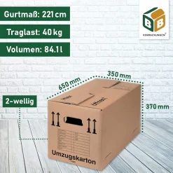 BB-Verpackungen 10 Umzugskartons Spedition XXL 2-wellig 40 Kg Umzugskiste -Garten- & Gewächshäuser Geschäft 905e4cedab5491c87d5a012d9645cf99