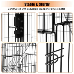 BVSOIVIA Freigehege Katzen,Großer Katzenkäfig Mit 3 Ebenen,Katzenauslauf Balkon, 76x 52 X 117cm,Schwarz,Katzengehege Outdoor Groß Metall,Katzenkäfig Balkon -Garten- & Gewächshäuser Geschäft 907160003149797284be0b7e5b82b5b8