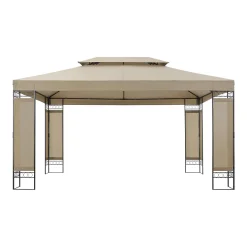 En.casa Festzelt Lanciano Pavillon Für Terrasse Oder Garten 400x300x265 Cm Anstellpavillon Gartenpavillon Sonnenschutz Mit Doppeldach Stahl Stahlgestell Beige -Garten- & Gewächshäuser Geschäft 908c5f1be61d5211185442e1c42352da