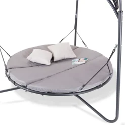 LECO Doppelschwingliege, Grau, Stahl/Textilene, 209 X 209 X 205 Cm -Garten- & Gewächshäuser Geschäft 90908148a9a53d2291a6fd13bff9ea79