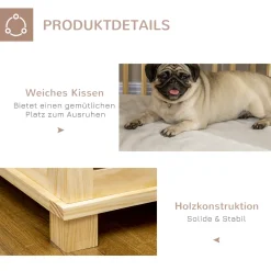 Pawhut Hundekäfig, Tierkäfig Aus Holz, Haustierkäfig Für Mittelgroße Hunde, Hundehütte Mit Kissen, Hundebox, Indoor, Naturholz+Cremeweiß, 82,5 X 57 X 72 Cm 15 Pawhut Hundekäfig, Tierkäfig Aus Holz, Haustierkäfig Für Mittelgroße Hunde, Hundehütte Mit Kissen, Hundebox, Indoor, Naturholz+Cremeweiß, 82,5 X 57 X 72 Cm -Garten- & Gewächshäuser Geschäft 90b931ce799938138b2a0e847e87c615