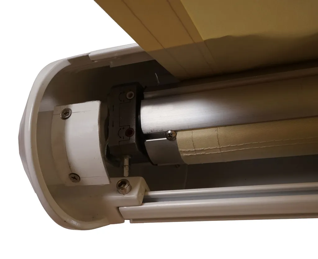 Mendler Elektrische Kassetten-Markise H124, Vollkassette, 4x3m Ausfahrbarer Volant Polyester Creme 15 Mendler Elektrische Kassetten-Markise H124, Vollkassette, 4x3m Ausfahrbarer Volant Polyester Creme – Bild 15