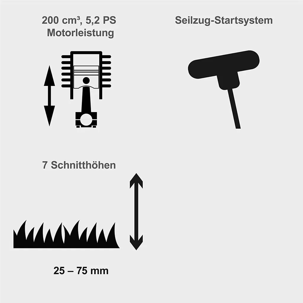 Scheppach MS197-51B Black Benzin Rasenmäher Trike Mit Radantrieb | 5,2PS | 4-Takt Motor 200ccm | 51cm Schnittbreite | 65L Fangkorb | Stahlgehäuse | 7-Fach Schnitthöhenverstellung 25-75mm 10 Scheppach MS197-51B Black Benzin Rasenmäher Trike Mit Radantrieb | 5,2PS | 4-Takt Motor 200ccm | 51cm Schnittbreite | 65L Fangkorb | Stahlgehäuse | 7-Fach Schnitthöhenverstellung 25-75mm – Bild 10