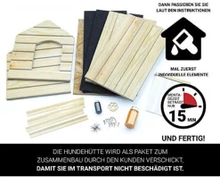 Outentin Hundehütte Outdoor Winterfest Isoliert - Gemütliches Und Stilvolles Hundehaus XXL - Hundezwinger Draußen Für Große Hunde - Wasserdicht Hundehöhle - 104 X 90 X 74 Cm (Grau - Weiß) -Garten- & Gewächshäuser Geschäft 912c9ed7d6db5302793f6e1070d940a2