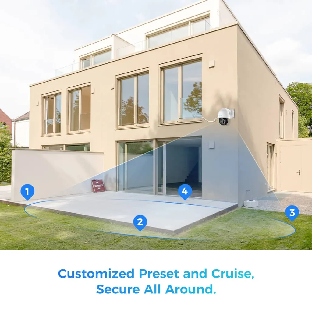 Reolink 4K PTZ PoE Überwachungskamera Aussen Mit Spotlight, Personen-/Fahrzeug-/Tiererkennung, 360° Schwenk 90° Neige, 5X Optischem Zoom, Farbnachtsicht, Auto-Tracking, 2-Wege-Audio, Outdoor IP Kamera, RLC-823A 19 Reolink 4K PTZ PoE Überwachungskamera Aussen Mit Spotlight, Personen-/Fahrzeug-/Tiererkennung, 360° Schwenk 90° Neige, 5X Optischem Zoom, Farbnachtsicht, Auto-Tracking, 2-Wege-Audio, Outdoor IP Kamera, RLC-823A – Bild 19