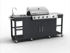 Tepro Gasgrill-Küche Outdoorküche "Petersburg" Mit Waschbecken Und Seitenkocher, 4 + 1 Brenner