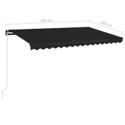VidaXL Gelenkarmmarkise Einziehbar 400x350 Cm Anthrazit -Garten- & Gewächshäuser Geschäft 9188e2678c180f098fb8a66178fe16cb