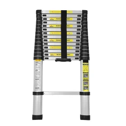 Wolketon 4.4M Alu Teleskopleiter, Multifunktionsleiter Schiebeleiter Hohe Sicherheit, Haushaltsleiter 150 Kg Belastbarkeit, Fuer Garten Innen Aussenbereich