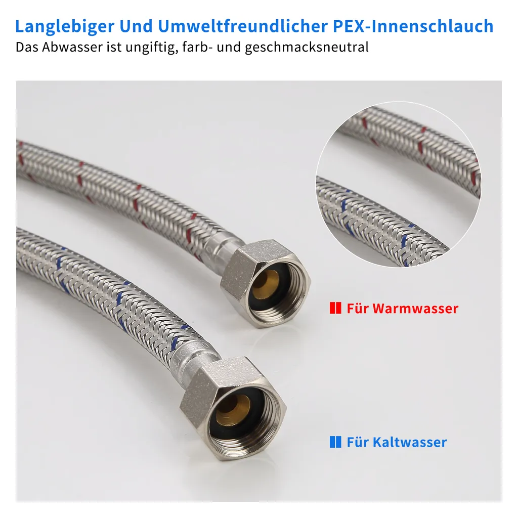 Aihom Wasserhahn Bad Schwarz, 360° Drehbar Waschtischarmatur, Einhebel Wasserhahn Bad Mit 2 Schläuche Einhebelmischer Waschbecken Armaturen Für Bad 10 Aihom Wasserhahn Bad Schwarz, 360° Drehbar Waschtischarmatur, Einhebel Wasserhahn Bad Mit 2 Schläuche Einhebelmischer Waschbecken Armaturen Für Bad – Bild 10