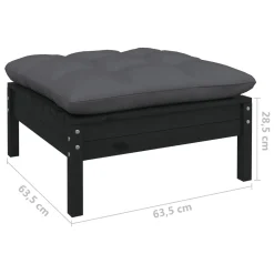 VidaXL 4-tlg. Garten-Lounge-Set Mit Kissen Schwarz Kiefernholz -Garten- & Gewächshäuser Geschäft 91e09d59e5a50b57b6d561f227548a11