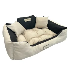 8AB2 Großes Hunde- Und Katzenbett 100 X 75 Beige - Kingdog Größe L