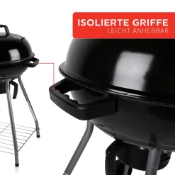 BBQ Collection Holzkohlegrill, Kugelgrill Rundgrill Ø 45 X 83 Cm Mit Deckel, Stabiler Standgrill Auf Rädern Mit Abnehmbarem Aschekasten & Ablagegitter, Schwarz -Garten- & Gewächshäuser Geschäft 9213c5214694a07d0592252d5b4b8bbc