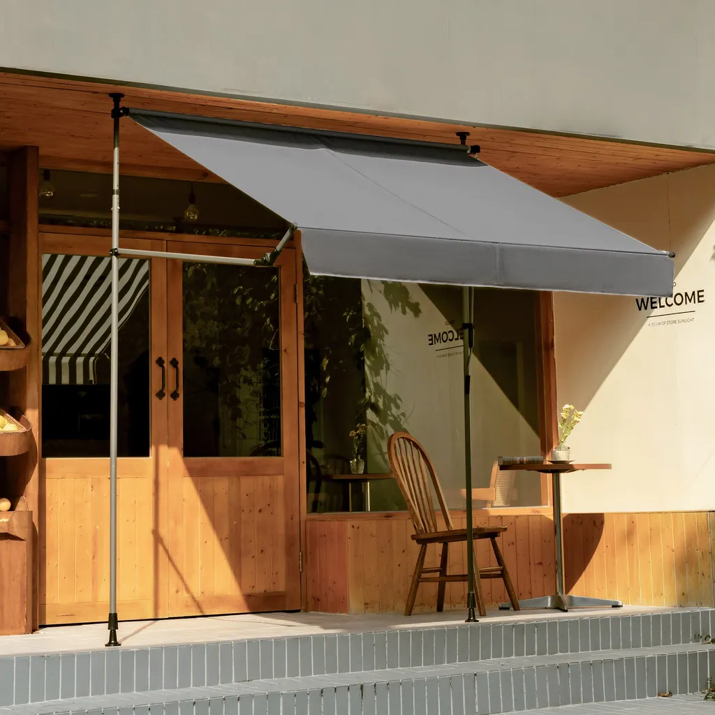 Grandekor Klemmmarkise Markise Balkon Ohne Bohren Faltbar, 200cm X (125+25cm) Anthrazit, Mit Verlängerten Seitenstangen, UV-beständig Balkonmarkise Höhenverstellbar, Wasserdicht 6 Grandekor Klemmmarkise Markise Balkon Ohne Bohren Faltbar, 200cm X (125+25cm) Anthrazit, Mit Verlängerten Seitenstangen, UV-beständig Balkonmarkise Höhenverstellbar, Wasserdicht – Bild 6