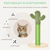 PawHut Kratzsäule Für Katzen Kaktus-Kratzstämme Kratzbaum Katzenbaum Kiefernholz Sisal Seil Kratzstamm Spielzeug Für Katzen 65 Cm Hoch Grün+Natur