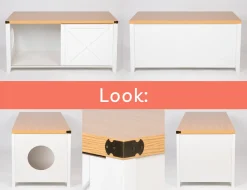 Needs&wants WONDERMAKE® Katzenschrank Groß Für Katzentoilette XXL Aus Holz Mit Schuhschrank Sitzkommode, Katzenklo-Schrank Kommode, Design Katzenhaus Toilette Klo, 110 X 50 X 53 Cm, Weiß Braun -Garten- & Gewächshäuser Geschäft 928bb9875edadb54f5453735101d3d62