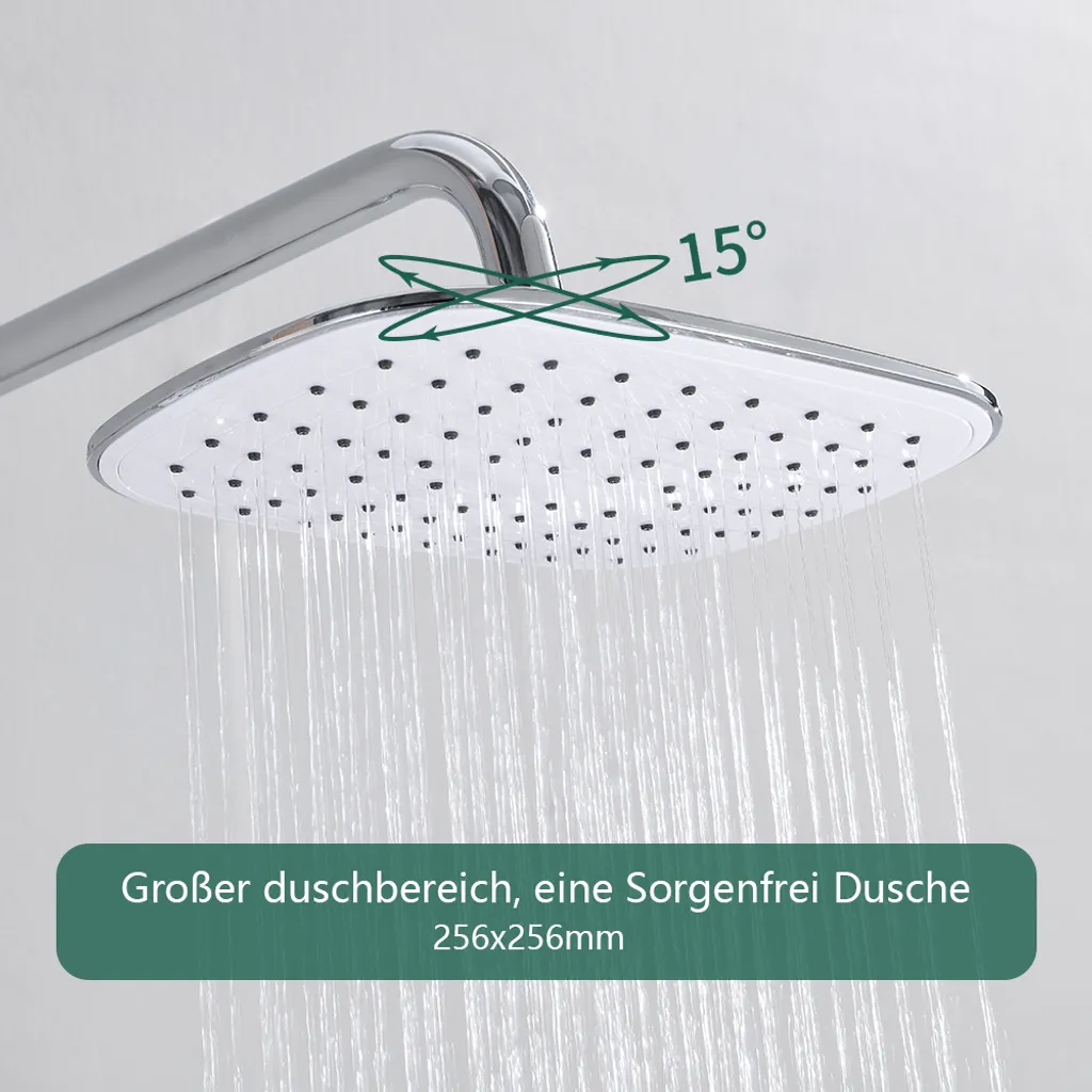 Aihom Duschsystem Mit Thermostat 40℃ Duscharmatur Duschset Mit Rainshower Handbrause Duschkopf Regendusche Dusche Armatur Duschpaneel Duschset Mit Regal 7 Aihom Duschsystem Mit Thermostat 40℃ Duscharmatur Duschset Mit Rainshower Handbrause Duschkopf Regendusche Dusche Armatur Duschpaneel Duschset Mit Regal – Bild 7