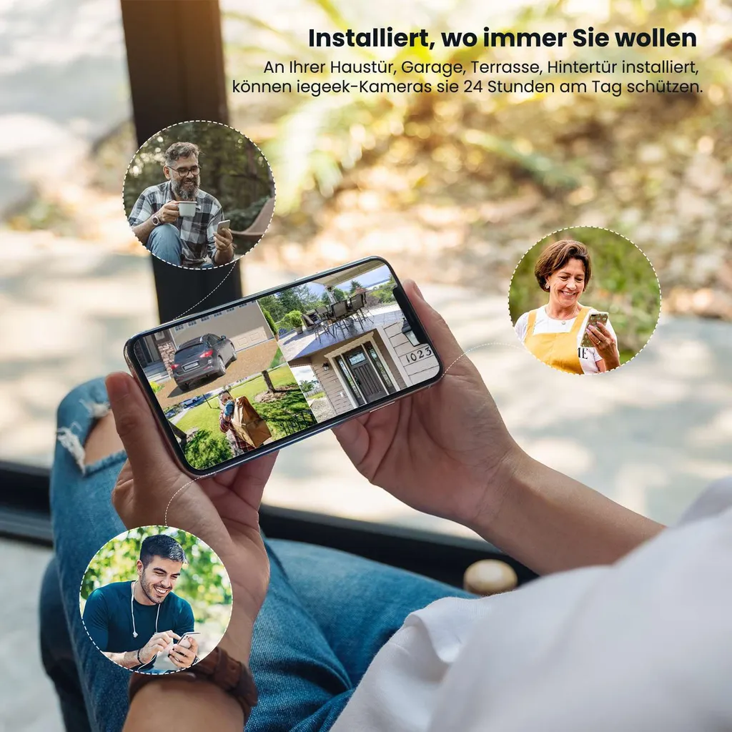 IeGeek 2K Solar Überwachungskamera Aussen Mit 32G SD-Karte, 355°/120° PTZ Wlan Kamera Outdoor Mit Farbnachtsicht, Personen/Autoerkennung, PIR Bewegungsmelder, 2-Wege-Audio, Arbeit Mit Alexa 16 IeGeek 2K Solar Überwachungskamera Aussen Mit 32G SD-Karte, 355°/120° PTZ Wlan Kamera Outdoor Mit Farbnachtsicht, Personen/Autoerkennung, PIR Bewegungsmelder, 2-Wege-Audio, Arbeit Mit Alexa – Bild 16