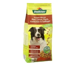 Dehner Hundetrockenfutter Adult, Knusper Mix Mit Rind, Lamm, Fisch, Kaninchen Und Geflügel, 12 Kg