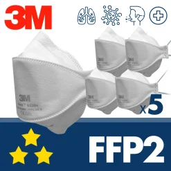 3M Deutschland 5x 3M Aura 9320D+ FFP2 Atemschutzmaske, Atemmaske, Gesichtsmaske, Feinstaubmaske, Mundschutz Maske, Schutzmaske, Filtermaske, Mund Nasenschutz Maske, Atemschutz