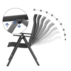 SONGMICS 4er-Set Klappbare Campingstühle, Gartenstühle, Klappstühle Mit Aluminiumgestell, 8-fach Verstellbare Rückenlehne, Max. 150 Kg Belastbar, Schwarz GCB30BK 14 SONGMICS 4er-Set Klappbare Campingstühle, Gartenstühle, Klappstühle Mit Aluminiumgestell, 8-fach Verstellbare Rückenlehne, Max. 150 Kg Belastbar, Schwarz GCB30BK -Garten- & Gewächshäuser Geschäft 92d5e8b42502f53ed53180c8968e03d5