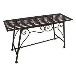 Garden Pleasure 2-Sitzer Metall Gartenbank Ohne Rückenlehne Rost-Optik Metallbank Eisenbank Parkbank Möbel NEU