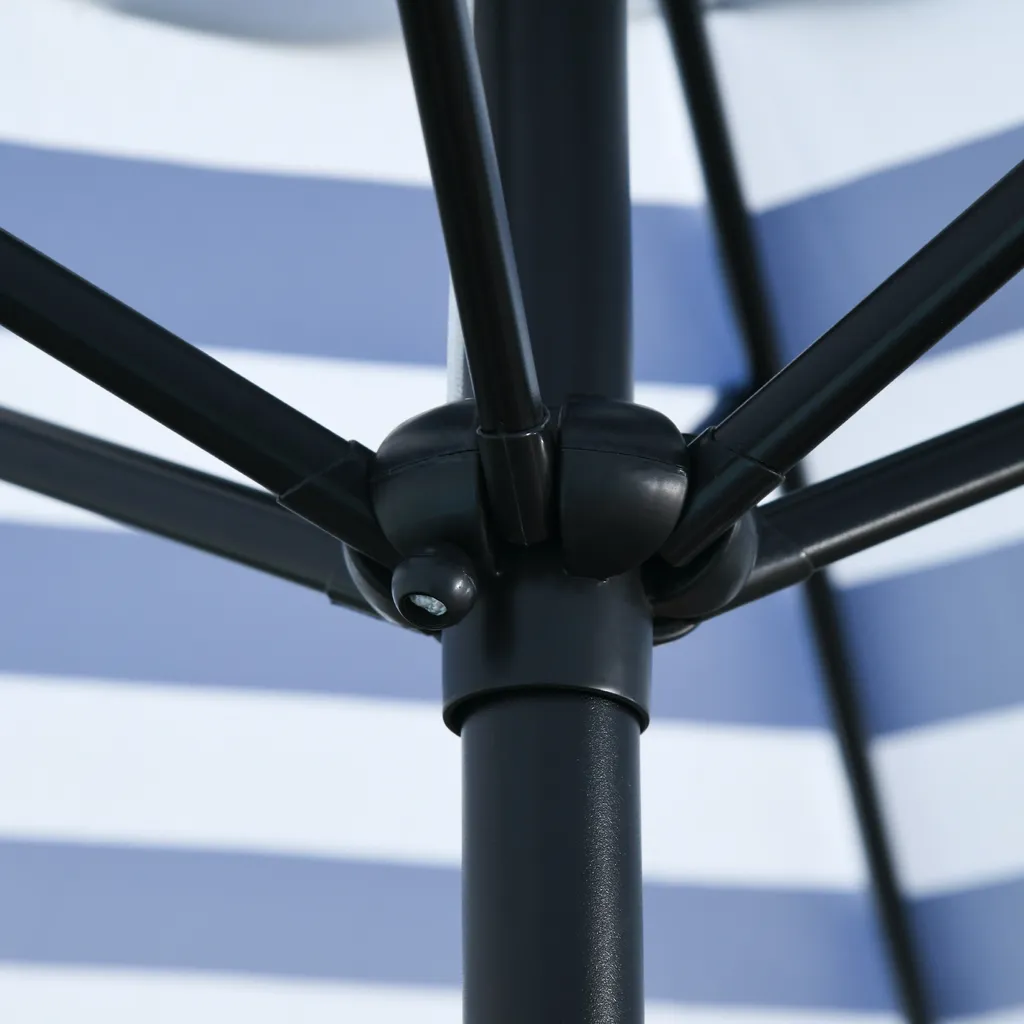 Outsunny Sonnenschirm Gartenschirm Terrassenschirm Gestell Stahl Im Freien Blauer Streifen Ø227 X 225 Cm 7 Outsunny Sonnenschirm Gartenschirm Terrassenschirm Gestell Stahl Im Freien Blauer Streifen Ø227 X 225 Cm – Bild 7