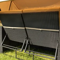 Mucola Sonnenbett Strandkorb Sonnenliege Rattan Bett Inkl. Dach Rattan - Schwarz Rattan Dach Rattan Strandkorb Liegebett Relaxliege -Garten- & Gewächshäuser Geschäft 9329d195ed3e863fd3f9b61e6f9fdfbe