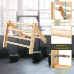 COSTWAY Sprossenwand Holz Kletterwand Mit Spielset, Turnwand Klettergerüst Inkl. Montagezubeöre, Gymnastikgerät Heimsportgerät Für Kinder Und Erwachsener -Garten- & Gewächshäuser Geschäft 9344d733075fac7a9edc67ffd1eb6e64