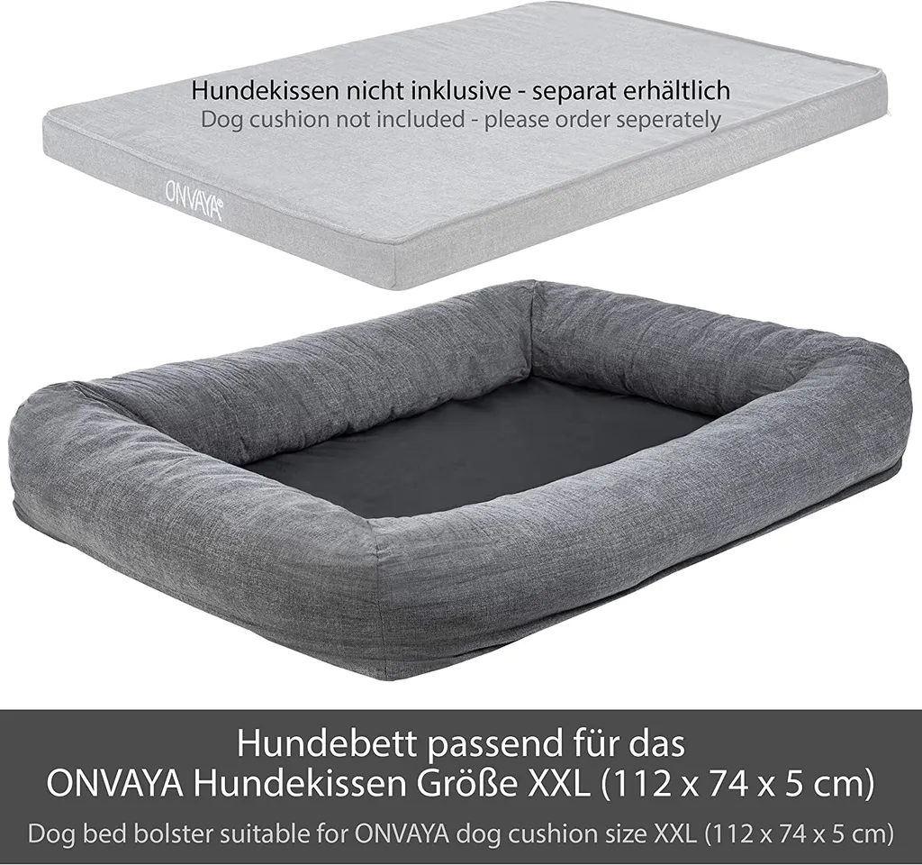 ONVAYA® Hundebett Passend Für Hundekissen | Größe XXL | 132 X 94 X 18 Cm 4 ONVAYA® Hundebett Passend Für Hundekissen | Größe XXL | 132 X 94 X 18 Cm – Bild 4