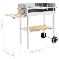 VidaXL XXL Holzkohlegrill Grillwagen Mit 2 Regalen Edelstahl -Garten- & Gewächshäuser Geschäft 9380262d8eeb62c2d80e13b9710969fe