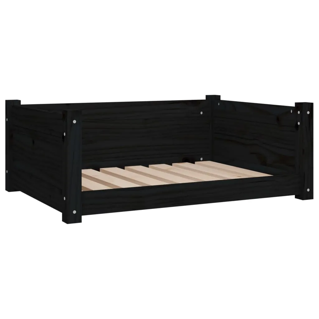 VidaXL Hundebett Schwarz 75,5x55,5x28 Cm Massivholz Kiefer 1 VidaXL Hundebett Schwarz 75,5x55,5x28 Cm Massivholz Kiefer