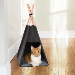 UNUS ANIMALS UNUS Katzenzelt Tipi Kuschelhöhle Aus Filz Haustierbett In Anthrazit 37x37cm -Garten- & Gewächshäuser Geschäft 939c32bec012db9ba746c890c03a6a42