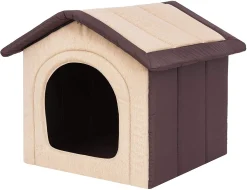 Hobbydog Hundehaus Hundehöhle Hundehütte Stoff INARI Tierhaus Beige Braun R2: 44 X 38 X 45 Cm