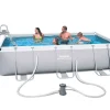 Bestway Power Steel™ Frame Pool-Set, Eckig, Mit Filterpumpe & Sicherheitsleiter 404 X 201 X 100 Cm