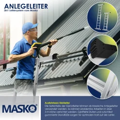 Masko® Baugerüst Alugerüst Gerüst ✓ Alu ✓ Leiter ✓ Arbeitsgerüst ✓ Arbeitsbühne | Bis 150 KG Belastbar | Anti-Rutsch Beschichtet | Gerüstleiter | (EN 131) -Garten- & Gewächshäuser Geschäft 9441497327cf8612c8b898c62f8c1c75