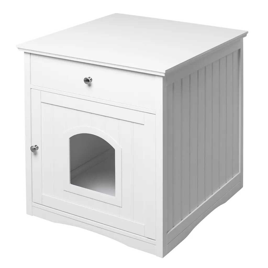UPP Katzenschrank Mit Schublade Für Katzentoilette Katzenklo Badezimmerschrank Weiß 7 UPP Katzenschrank Mit Schublade Für Katzentoilette Katzenklo Badezimmerschrank Weiß – Bild 7
