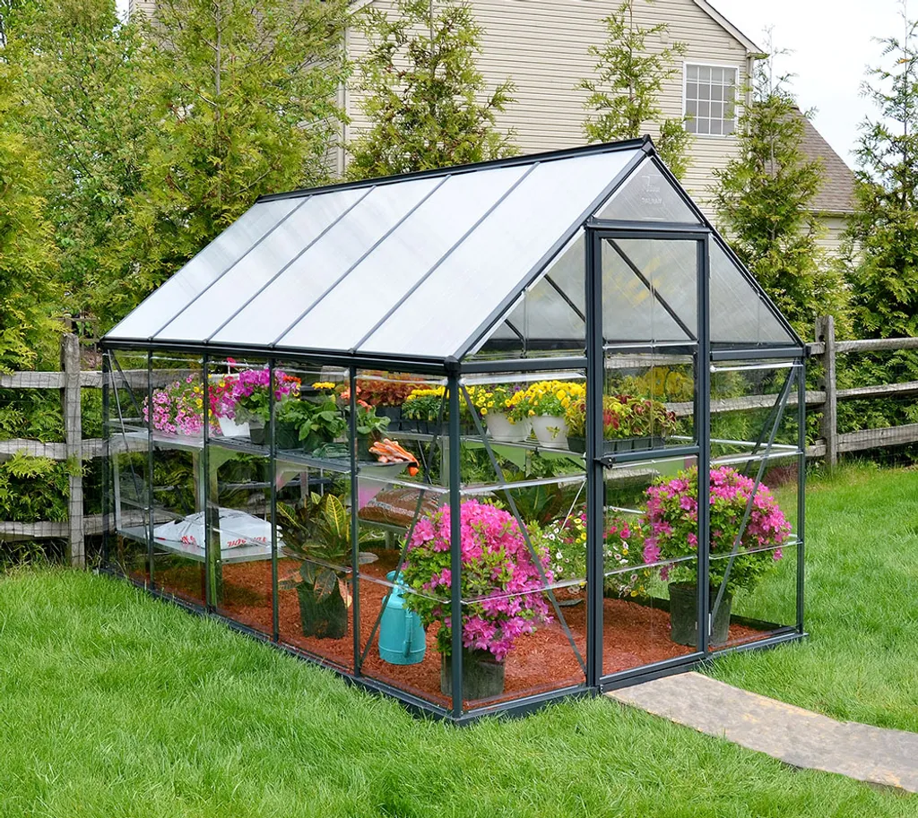 Palram Aluminium Gewächshaus 1,9x3,1 M Set Hybrid 6x10 Grau Treibhaus Anzuchthaus Tomatenhaus Pflanzhaus 4 Palram Aluminium Gewächshaus 1,9x3,1 M Set Hybrid 6x10 Grau Treibhaus Anzuchthaus Tomatenhaus Pflanzhaus – Bild 4