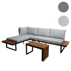 Mendler Garten Garnitur HWC-L27, Garnitur Sitzgruppe Lounge-Set Sofa, Spun Poly Alu Akazie Holz Hellgrau -Garten- & Gewächshäuser Geschäft 94d01ea3688762c9cde0a1abce41e850
