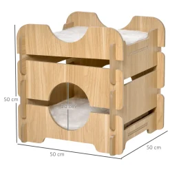 Pawhut Katzenhöhle DIY Katzenbett Mit 2 Weichen Kissen 2 Etagen Katzenshclafplatz Katzenhaus Natur 50 X 50 X 50 Cm -Garten- & Gewächshäuser Geschäft 94dce25aa6201845822130c30a05bbe7