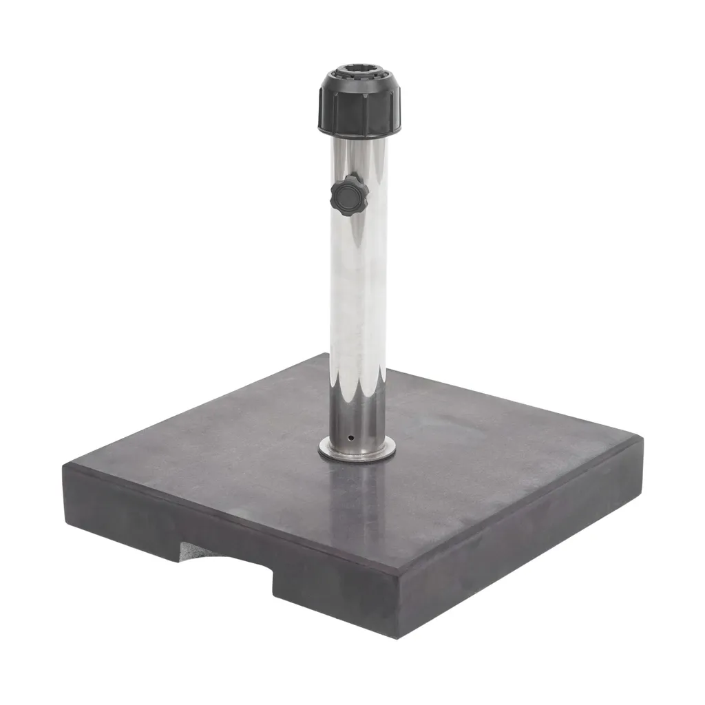 Mendler Sonnenschirmständer HWC-F92, Schirmständer Schirmhalter, Granit 24kg Eckig Schwarz 1 Mendler Sonnenschirmständer HWC-F92, Schirmständer Schirmhalter, Granit 24kg Eckig Schwarz