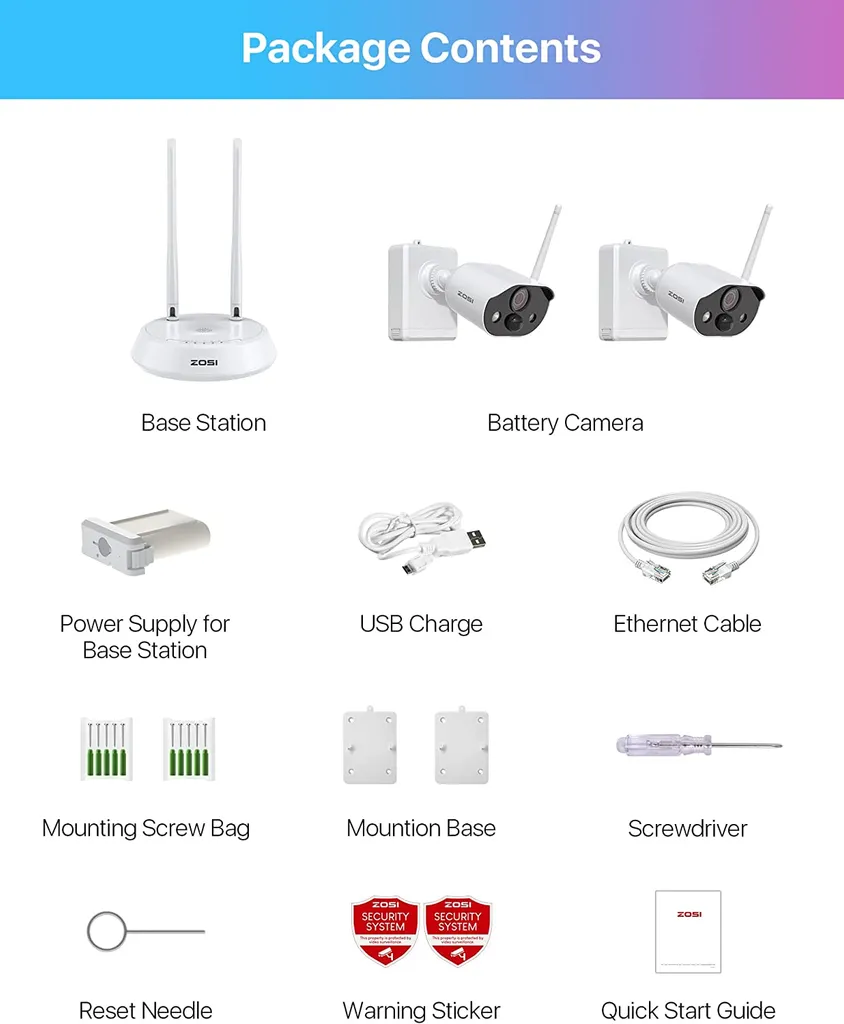 ZOSI 2X 2K Kabellos Außen Akku Überwachungskamera Mit 32GB Basisstation, 2er Batteriekamera Set, Zwei-Wege-Audio, Spotlight Alarm 9 ZOSI 2X 2K Kabellos Außen Akku Überwachungskamera Mit 32GB Basisstation, 2er Batteriekamera Set, Zwei-Wege-Audio, Spotlight Alarm – Bild 9