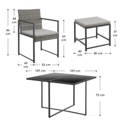 Juskys Polyrattan Sitzgruppe Bahamas L - Tisch, 4 Stühle, 4 Hocker & Kissen - Inkl. Plane - Essgruppe Für 8 Personen - Industrial Gartenmöbel Set Grau -Garten- & Gewächshäuser Geschäft 955bee085410815b4f07030fc78d6468