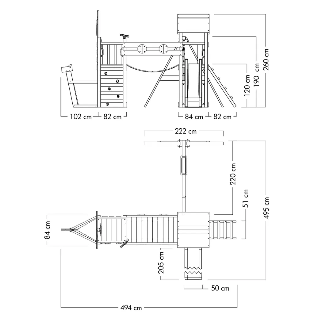 WICKEY Spielturm Klettergerüst StormFlyer Mit Schaukel & Rutsche, Baumhaus Mit Sandkasten, Kletterleiter & Spiel-Zubehör - Blau 6 WICKEY Spielturm Klettergerüst StormFlyer Mit Schaukel & Rutsche, Baumhaus Mit Sandkasten, Kletterleiter & Spiel-Zubehör - Blau – Bild 6