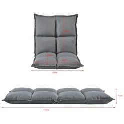 [en.casa] Bodenstuhl Klappbar Bodensessel 5-stufig Verstellbare Klappliege Relaxliege Faules Sofa 5 Positionen Bodenliege Sitzkissen Hellgrau -Garten- & Gewächshäuser Geschäft 95717477d21738e26f3936b122fcc3af