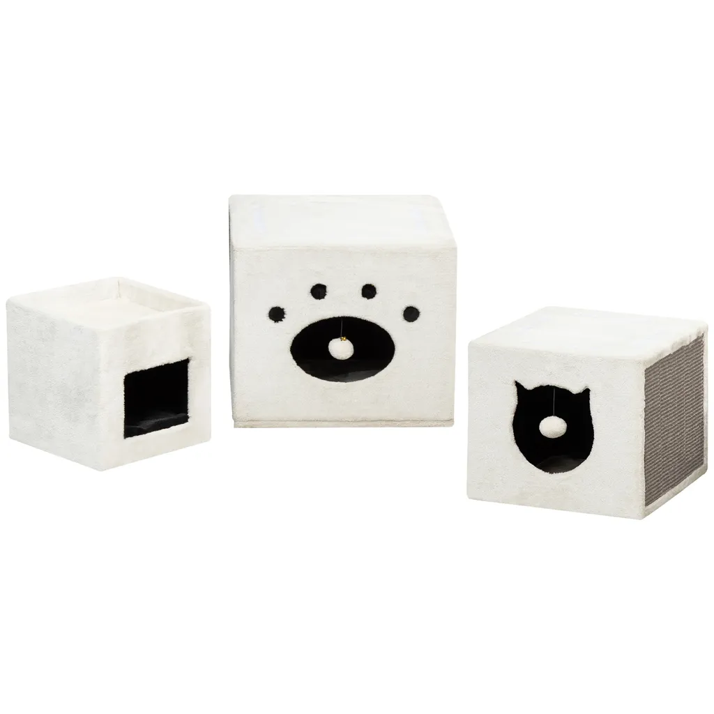 PawHut Kratztonne Für Katzen Katzenkratzbaum 3 Ebenen Katzenbaum Kletterbaum Für Katzen Katzenmöbel Sisal Plüsch Cremeweiß 48 X 48 X 109 Cm 2 PawHut Kratztonne Für Katzen Katzenkratzbaum 3 Ebenen Katzenbaum Kletterbaum Für Katzen Katzenmöbel Sisal Plüsch Cremeweiß 48 X 48 X 109 Cm – Bild 2